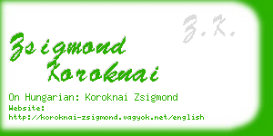 zsigmond koroknai business card